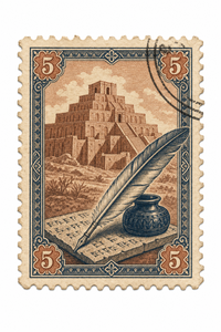 Vintage history postage stamp