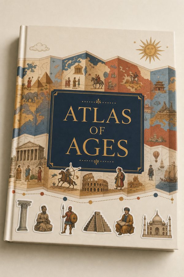 Atlas of Ages sticker book cover
